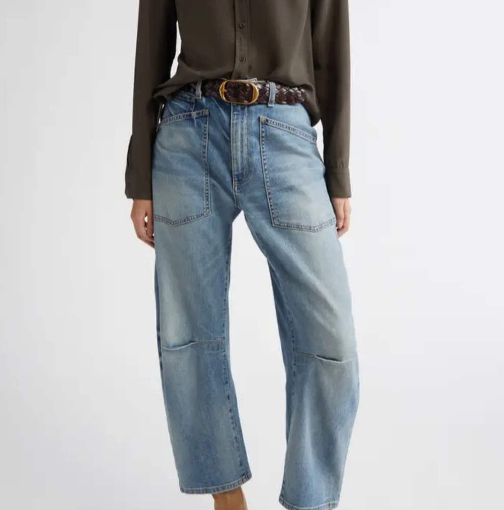 Nili lotan shon jean 28 Sunmer wash barrel crop